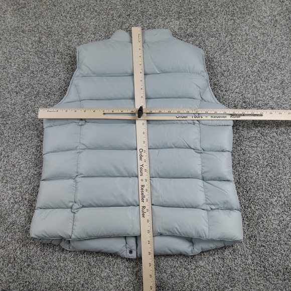 Lands End Vest Womens M Gray Down Quilted Insulated Puffer Jacket Snap Outdoor - Picture 5 of 9